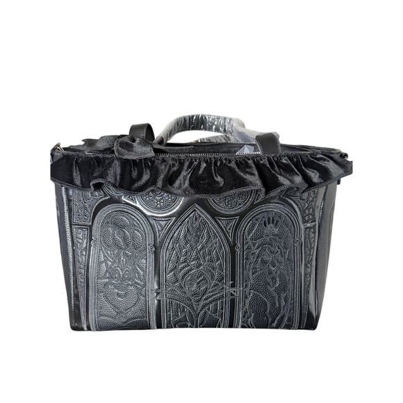 Loungefly Handbags - Loungefly Disney Villains Stained Glass Windows Black Tote Crossbody Bag NWT